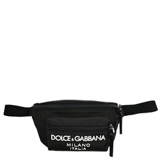 Сумка-пояс с лого, черная Dolce & Gabbana