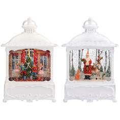 Новогодний сувенир в форме белой Ёлочки 2 вида &quot;Санта/Снеговик&quot; 18x9x31 см Timstor