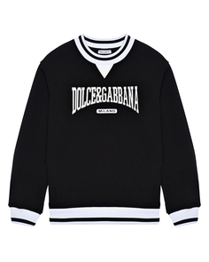 Свитшот с белым логотипом, черный Dolce & Gabbana