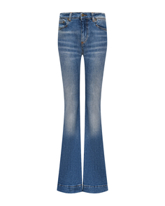 Джинсы клеш от колена, синие Roberto Cavalli