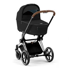 Коляска для новорожденных Cybex PRIAM IV Люлька Stardust Black Plus и шасси Chrome Brown