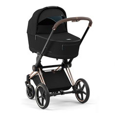 Коляска для новорожденных Cybex PRIAM IV Люлька Stardust Black Plus и шасси Rosegold