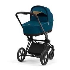 Коляска для новорожденных Cybex Priam IV люлька Mountain Blue и шасси Matt Black