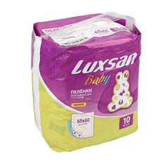 Пеленка 60*60 c рисунком (10 штук) Luxsan Baby