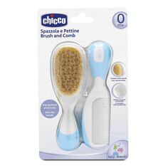 Голубой набор: расческа и щетка Chicco