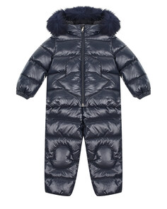 Темно-синий комплект с меховой отделкой Moncler