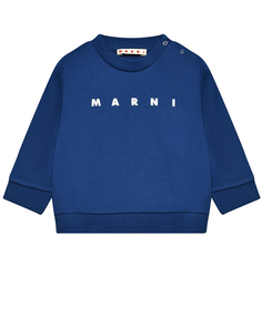 Свитшот с белым лого, синий Marni