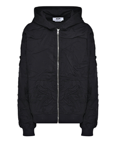 Спортивная куртка из фактурной ткани, черная Msgm