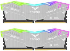 Модуль памяти DDR5 64GB (2*32GB) Team Group FF2D564G6000HC38GDC01 T-Force Delta RGB ECO Silver PC5-48000 6000MHz CL38 1.35V