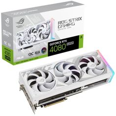 Видеокарта PCI-E ASUS GeForce RTX 4080 SUPER ROG STRIX OC (ROG-STRIX-RTX4080S-O16G-WHITE) 16GB GDDR6X 256bit 2295/23000MHz 5nm 2*HDMI/3*DP