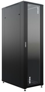 Шкаф напольный NTSS R 47U 600х1000мм, 4 профиля 19", двери стекло и сплошная металл, черный RAL 9005 (NTSS-R47U60100GS-BL)