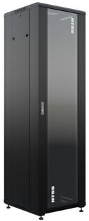Шкаф напольный NTSS R 47U 600х600мм, 4 профиля 19", двери стекло и сплошная металл, черный RAL 9005 (NTSS-R47U6060GS-BL)