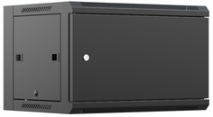 Шкаф настенный NTSS W 9U 600х450х500мм, 2 профиля 19", дверь сплошная металл, черный RAL 9005 (NTSS-W9U6045FD-BL)