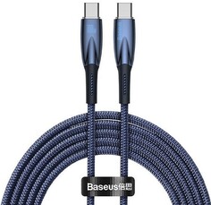 Кабель интерфейсный Baseus CADH000703 Glimmer Series Fast Charging Data Type-C to Type-C 100W 1m Blue (передача данных, питание устройств, скорость пе