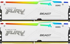 Модуль памяти DDR5 32GB (2*16GB) Kingston FURY KF560C36BWE2AK2-32 Beast White RGB, PC5-48000, 6000MHz, CL36, 1,35V, XMP, радиатор