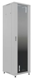 Шкаф напольный NTSS R 32U 600х1000мм, 4 профиля 19", двери стекло и сплошная металл, серый RAL 7035 (NTSS-R32U60100GS)