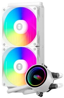 Система охлаждения жидкостная PCCooler DA240 ARGB WH LGA115X/1200/1700/1851/20xx/AM4/AM5 (270W, 2*120mm, 73.6 CFM, 33.8 dBa, 4-pin PWM)