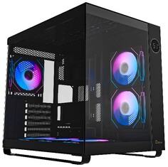Корпус ATX Ocypus Iota-C70-BK чёрный, без БП, боковая панель из закленного стекла, 2*USB 3.2, USB 3.2 Type-C, audio