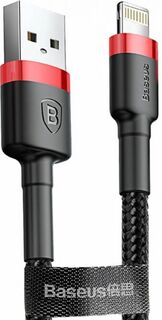 Кабель интерфейсный Baseus CALKLF-C19 Cafule USB For Lightning 1.5A 2m Red+Black (передача данных, питание устройств, вилка-вилка, внешняя оплетка)