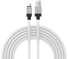 Кабель интерфейсный Baseus CAKW000702 CoolPlay Series Fast Charging USB to Type-C 100W 2m White (мощность: 100 Вт, передача данных: 480 Мбит/с, отделк