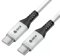 Кабель интерфейсный Greenconnect GCR-53122 1.0m Type C-C, для MacBook 18W, белый, AL корпус белый, черный ПВХ
