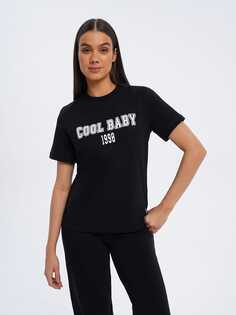 Футболка из хлопка с надписью Cool Baby ТВОЕ