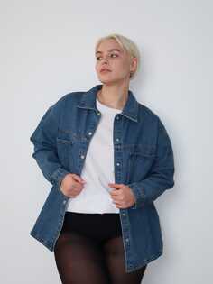 Джинсовая рубашка Plus Size ТВОЕ
