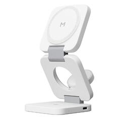 Беспроводное зарядное устройство Magssory Flex 3 в 1, с магнитами, совместимое с MagSafe, белое (660627) Flex 3 в 1, с магнитами, совместимое с MagSafe, белое (660627)