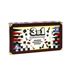 Настольная игра 1TOY "Шашки, шахматы, нарды", 3 в 1 (Т12058 ) "Шашки, шахматы, нарды", 3 в 1 (Т12058 )