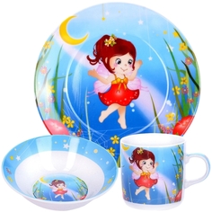 Набор детской посуды Loraine LRх12 "Фея", 3 предмета (29940) LRх12 "Фея", 3 предмета (29940)