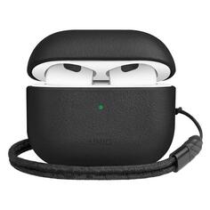 Чехол Uniq для Airpods 3 Terra Genuine Leather with Wrist Strap Black (AIRPODS(2021)-TERBLK) для Airpods 3 Terra Genuine Leather with Wrist Strap Black (AIRPODS(2021)-TERBLK)