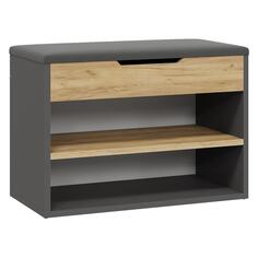 Обувница Трия Тип 11, 45х60х29,5 см, графит/дуб крафт золотой (263016) Тип 11, 45х60х29,5 см, графит/дуб крафт золотой (263016)