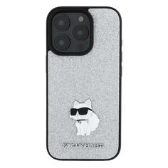 Чехол Karl Lagerfeld Fixed Glitters для iPhone 16 Pro Max NFT Choupette Metal pin Silver (KLHCP16XGCNPSG) Fixed Glitters для iPhone 16 Pro Max NFT Choupette Metal pin Silver (KLHCP16XGCNPSG)
