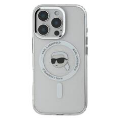 Чехол Karl Lagerfeld NFT Karl Head Metal Camera MagSafe для iPhone 16 Pro, PC/TPU White (KLHMP16LHLSKIH) NFT Karl Head Metal Camera MagSafe для iPhone 16 Pro, PC/TPU White (KLHMP16LHLSKIH)