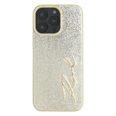 Чехол Karl Lagerfeld для iPhone 16 Pro, PU Wrinkled Signature Metal logo, золотистый (KLHCP16LPFMFBKMD) для iPhone 16 Pro, PU Wrinkled Signature Metal logo, золотистый (KLHCP16LPFMFBKMD)