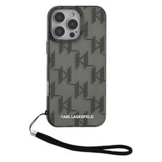 Чехол Karl Lagerfeld для iPhone 16 Pro Max PC/TPU Monogram Hard + Nylon Hand Cord, черный (KLHCP16XHKDPNSK) для iPhone 16 Pro Max PC/TPU Monogram Hard + Nylon Hand Cord, черный (KLHCP16XHKDPNSK)