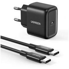 Сетевое зарядное устройство UGREEN CD250 (50581) USB-C 25W PD Charger + C-C 2M Cable EU. черный