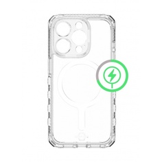 Чехол-накладка ITSKINS SUPREME R CLEAR MagSafe для iPhone 15 Pro Max, белый/прозрачный