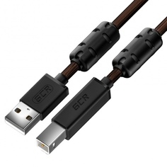 Кабель GreenConnect PROF 3.0m USB 2.0, AM/BM, черно-прозрачный (GCR-52415)