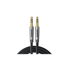 Кабель UGREEN AV150 (50355) 3.5mm Male to Male Alu Case Braid Audio Cable. 1м. серебристо-серый