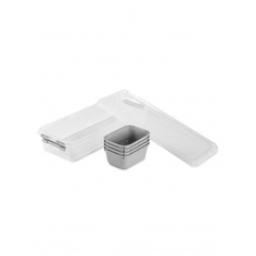 Контейнер для хранения GRAND серый 4 секции 14x36,5x9см низкий HOBBY LIFE HL021064GR