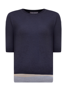 Джемпер из кашемира и шелка с асимметричной кромкой в полоску Lorena Antoniazzi