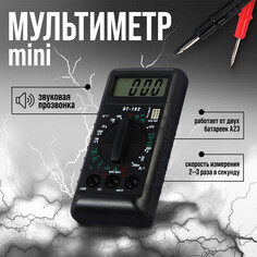 Мультиметр тундра mini, dt-182, acv/dcv, dca, 200-200mω, проверка батареек 1.5 и 9v Tundra