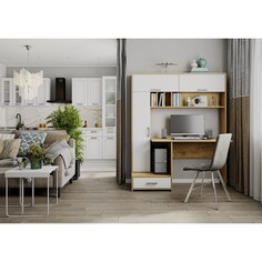 Стол письменный мист-1, 1500х570х1796, крафт золотой/белый NO Brand