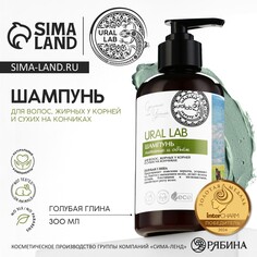 Шампунь для волос жирных у корней и сухих на кончиках с голубой глиной, питание и оъем, 300 мл, eco lab by ural lab