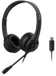 Компьютерная гарнитура A4Tech HU-8, черный, 2 м, накладные, USB (HU-8 Black)