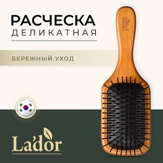 LADOR Расческа для волос деревянная MIDDLE WOODEN PADDLE BRUSH