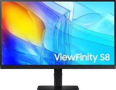 Монитор Samsung 27 ViewFinity S8 S27D800EAIXCI черный IPS LED 5ms 16:9 HDMI M/M матовая HAS Piv 1000:1 350cd 178гр/178гр 3840x2160 60Hz DP 4K USB 6.1