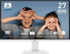 Монитор MSI 27 Pro MP273QW E2 белый IPS LED 1ms 16:9 HDMI M/M матовая 1300:1 400cd 178гр/178гр 2560x1440 100Hz DP 2K 3.95кг