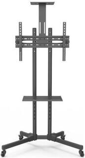 Мобильная стойка Wize Pro [M55] для дисплеев 32 65, Max VESA 600x400 мм, высота 180 см, вертикальная регулировка, регулируемая полка для медиаплеера,